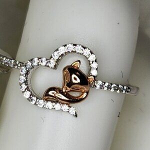 Fox Heart Ring S925